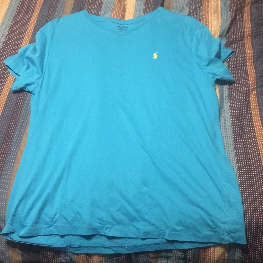 Blue polo Vneck T-shirt